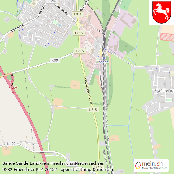 Sande Sande Landkreis Friesland Lageplan © Openstreetmap Contributors Sande Sande Lageplan